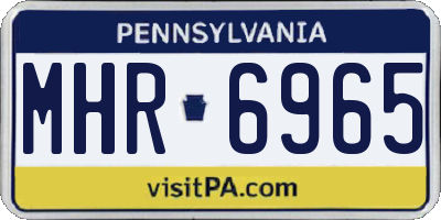 PA license plate MHR6965