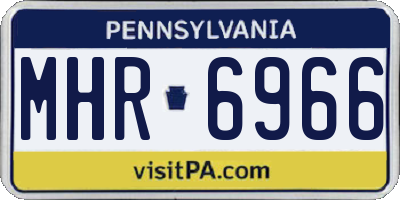 PA license plate MHR6966