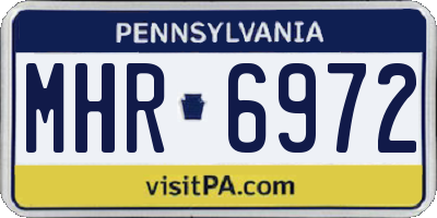 PA license plate MHR6972