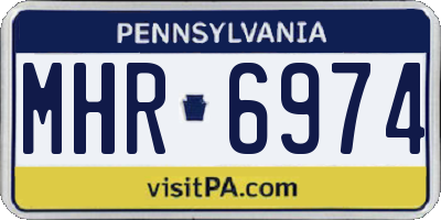 PA license plate MHR6974