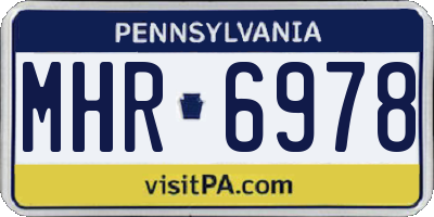 PA license plate MHR6978