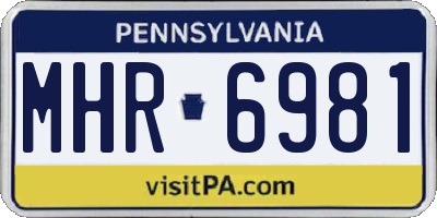 PA license plate MHR6981