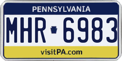 PA license plate MHR6983