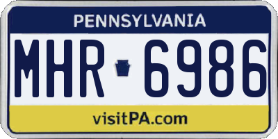 PA license plate MHR6986