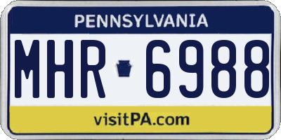 PA license plate MHR6988