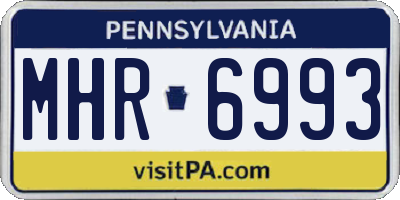 PA license plate MHR6993
