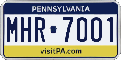 PA license plate MHR7001