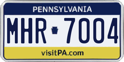 PA license plate MHR7004