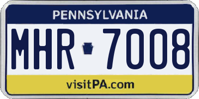 PA license plate MHR7008