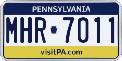 PA license plate MHR7011