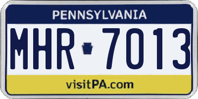 PA license plate MHR7013