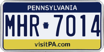 PA license plate MHR7014