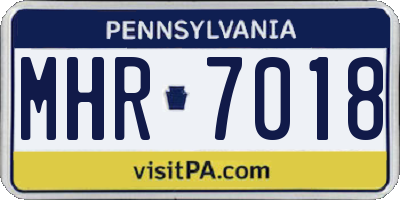 PA license plate MHR7018