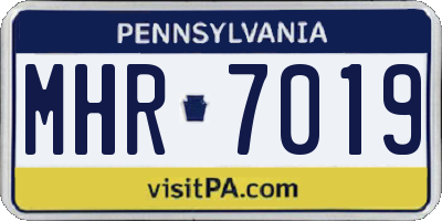 PA license plate MHR7019