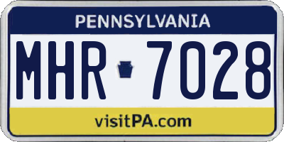 PA license plate MHR7028