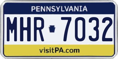 PA license plate MHR7032