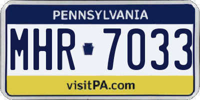 PA license plate MHR7033
