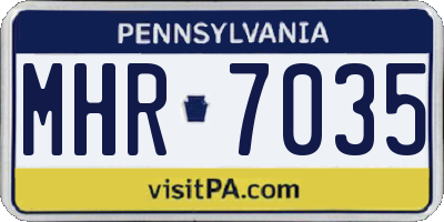 PA license plate MHR7035