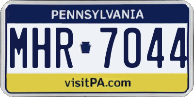 PA license plate MHR7044