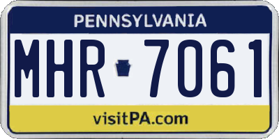 PA license plate MHR7061