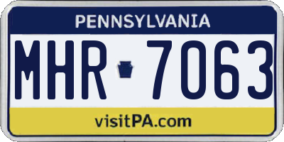 PA license plate MHR7063