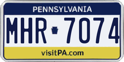 PA license plate MHR7074