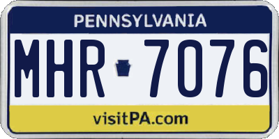 PA license plate MHR7076