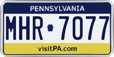 PA license plate MHR7077