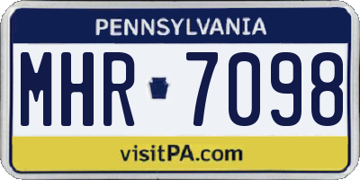 PA license plate MHR7098