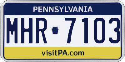 PA license plate MHR7103