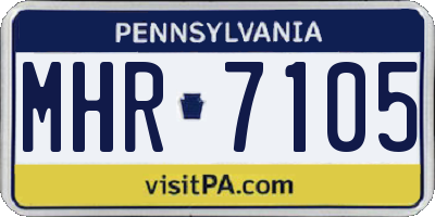 PA license plate MHR7105