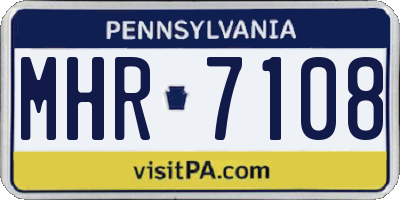 PA license plate MHR7108