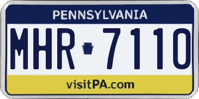PA license plate MHR7110