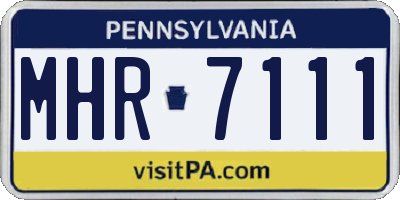 PA license plate MHR7111