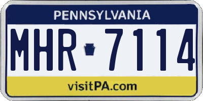 PA license plate MHR7114