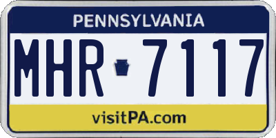 PA license plate MHR7117