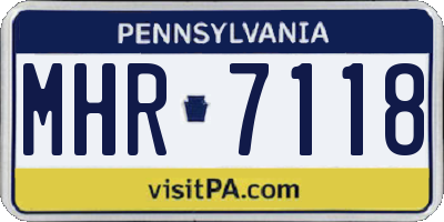 PA license plate MHR7118