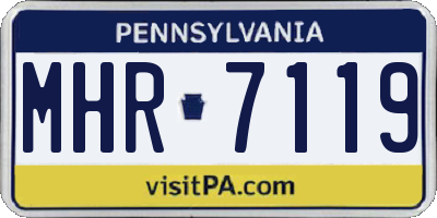 PA license plate MHR7119