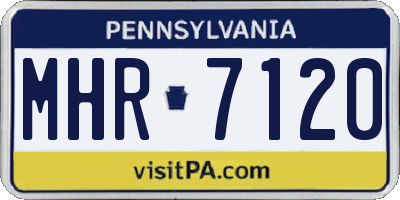 PA license plate MHR7120