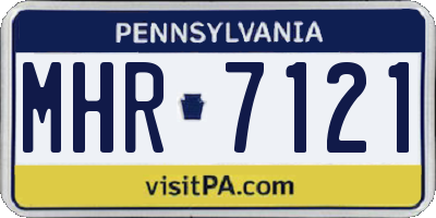 PA license plate MHR7121