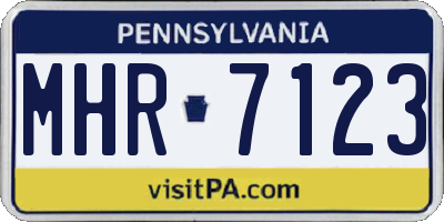 PA license plate MHR7123