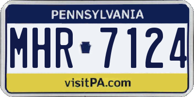 PA license plate MHR7124