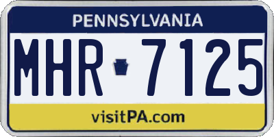 PA license plate MHR7125