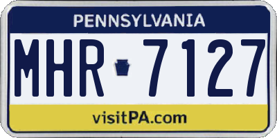 PA license plate MHR7127