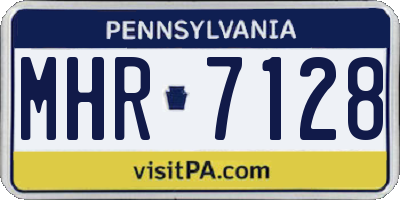PA license plate MHR7128