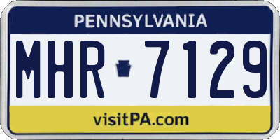 PA license plate MHR7129
