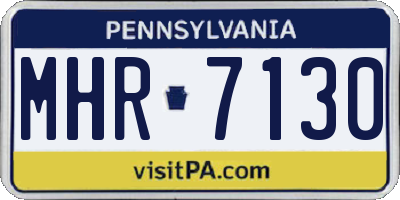 PA license plate MHR7130