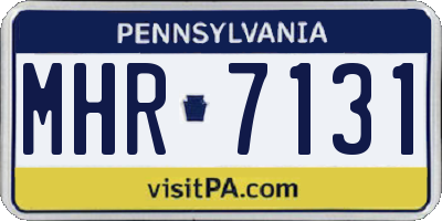 PA license plate MHR7131
