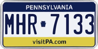 PA license plate MHR7133
