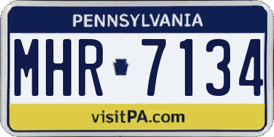 PA license plate MHR7134